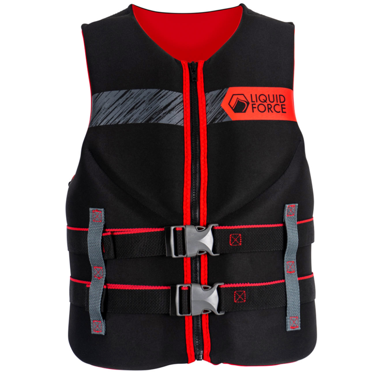 Liquid Force Hinge Classic CGA Life Vest for Men Black/Red Medium product image
