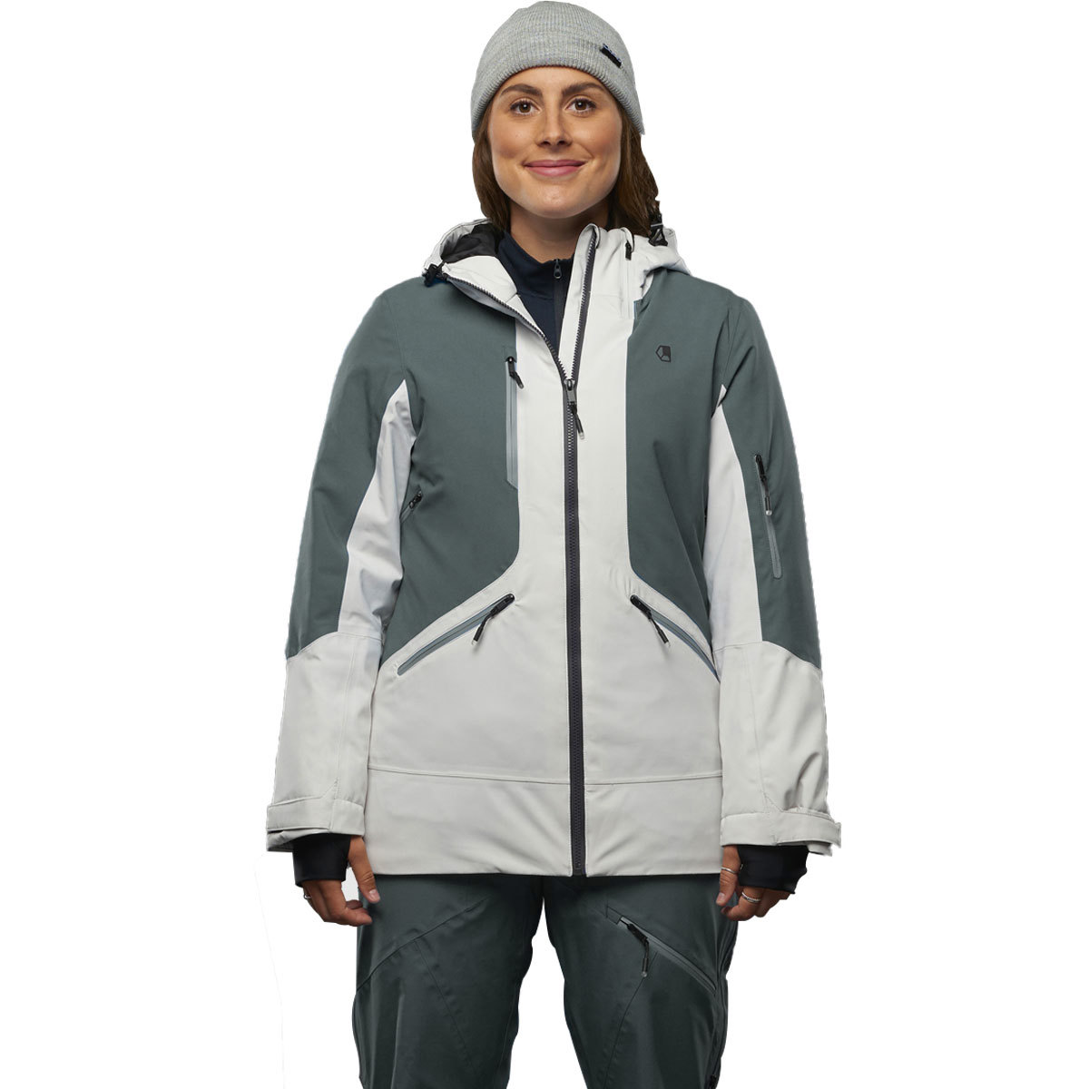 Liquid Borah Insulated Jacket for Women Small Grey Green product image