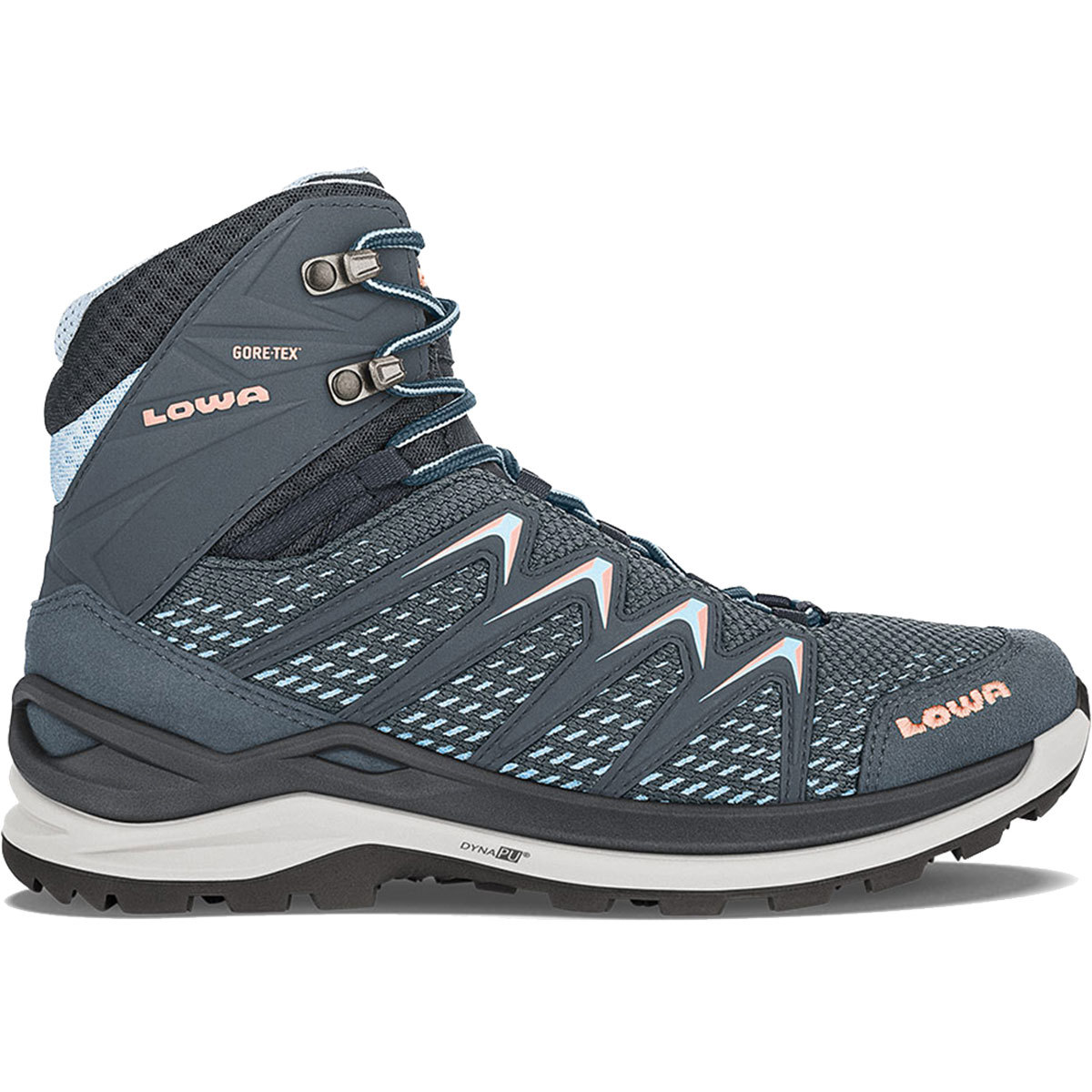 Lowa Innox Pro GTX Mid Hiking Shoes for Women 7 Steel Blue/Salmon product image