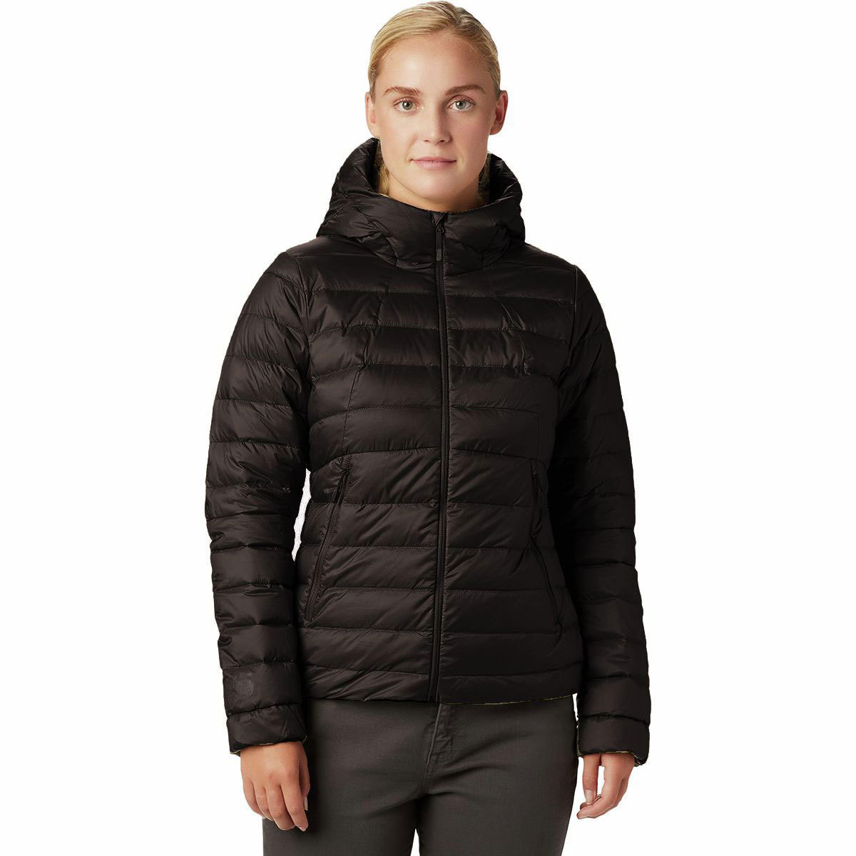 Mountain Hardwear Rhea Ridge Down Hoody for Women Large Light Dunes Wove product image