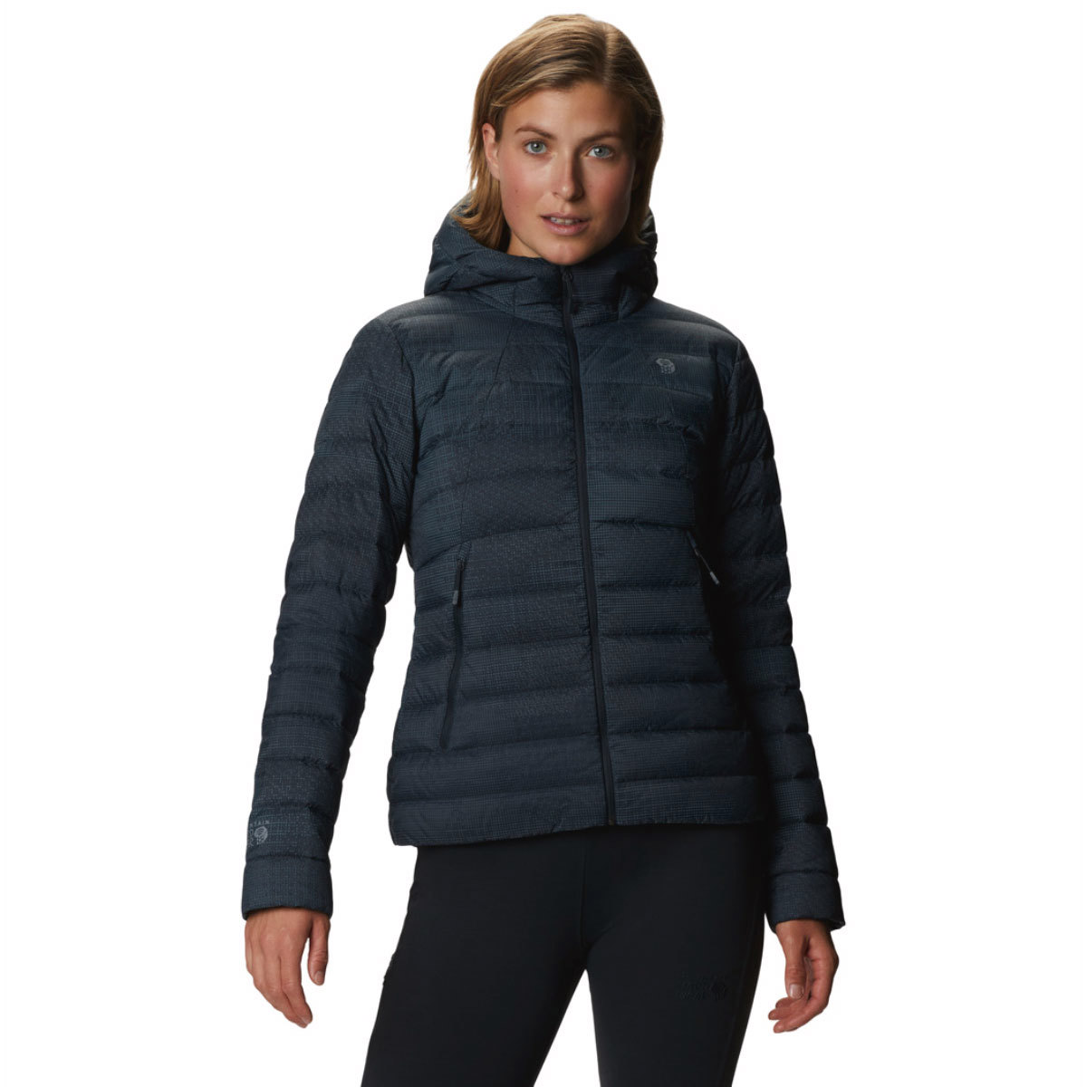 Mountain Hardwear Rhea Ridge Down Hoody for Women Large Dark Storm Wove product image