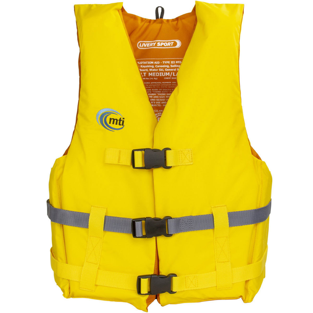 MTI Livery Sport Life Jacket X-Large/XX-Large Yellow/Grey product image