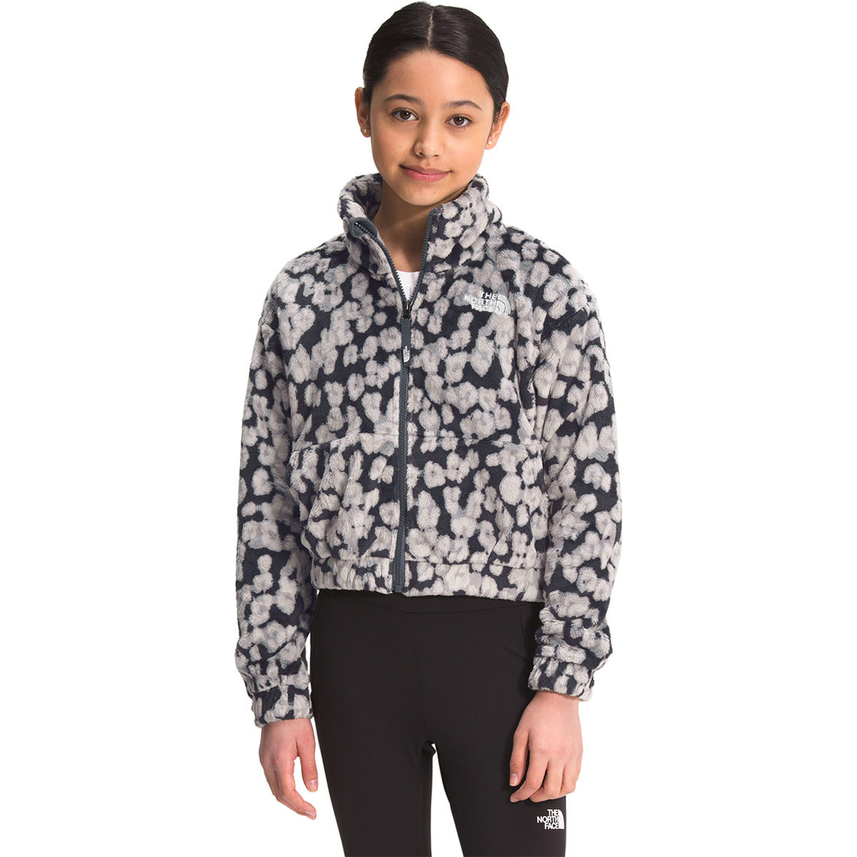 The North Face Printed Osolita Full Zip Jacket for Girls Large Vanadis Grey Lepoard Print product image