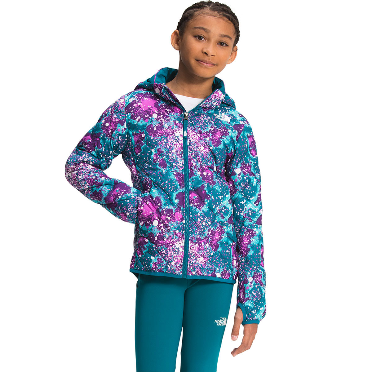 The North Face Printed ThermoBall Eco Hoodie for Girl X-Large Deep Lagoon Constellation Camo Print product image