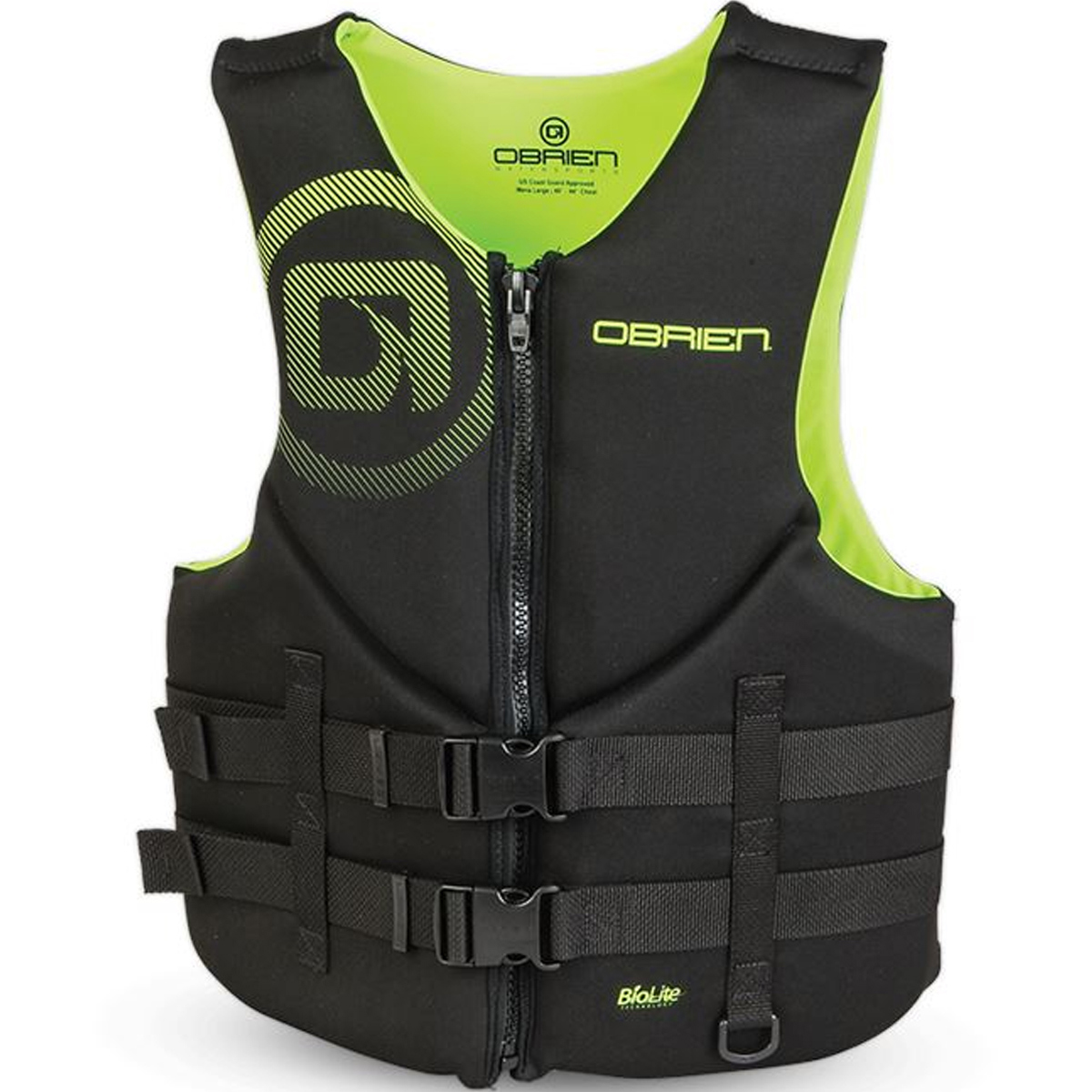 O'Brien Traditional Neoprene Vest for Men Large Black/Yellow product image