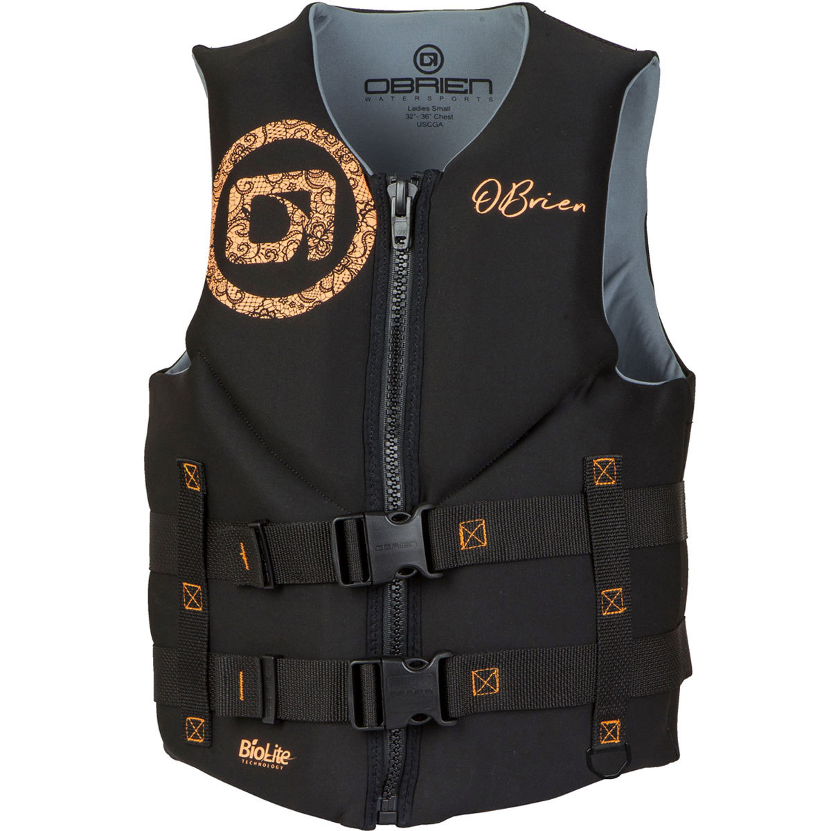 O'Brien Women's Traditional Neoprene Vest X-Small Black/Coral product image