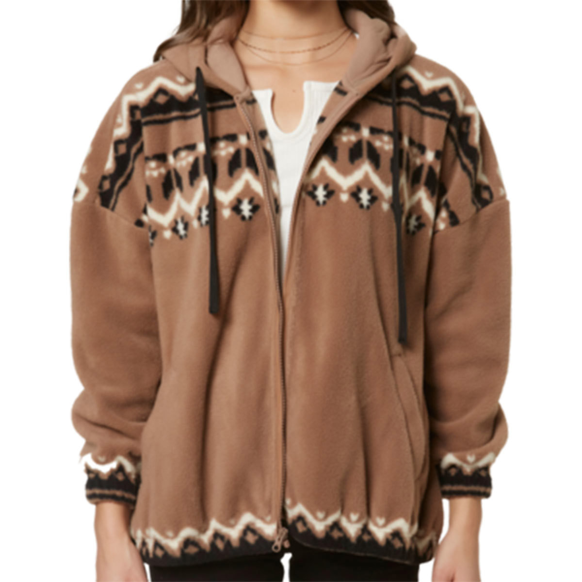 O'Neill Lynnwood Supersherpa Zip Up Jacket for Women Medium Bark product image