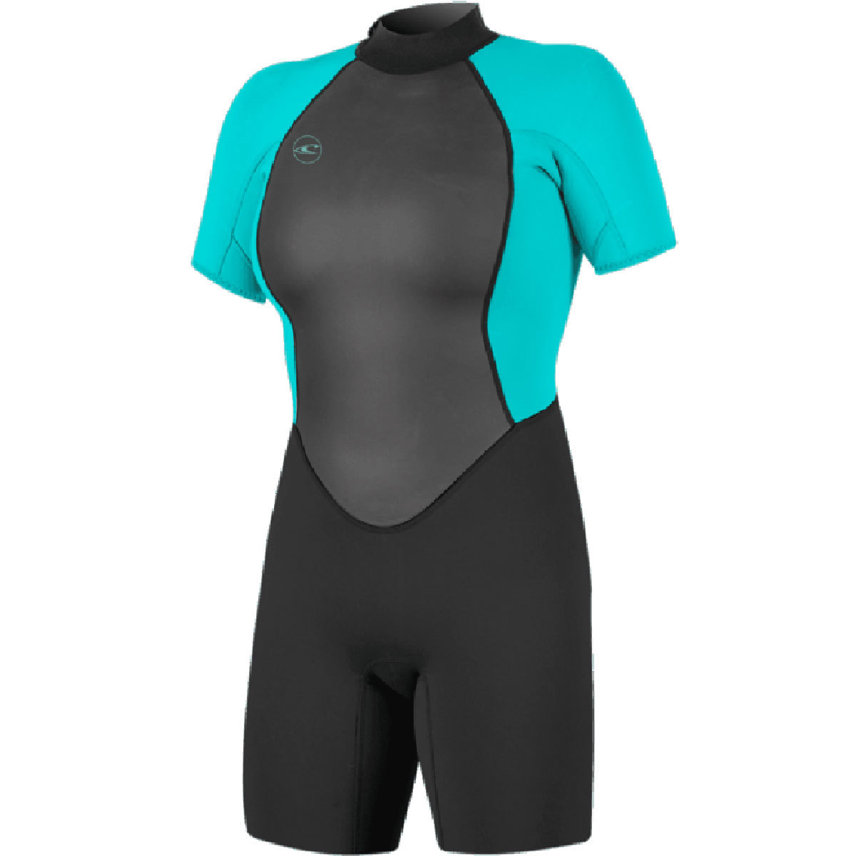 O'Neill Reactor-2 2mm Back Zip S/S Spring Wetsuit for Women 10 Black/Light Aqua product image