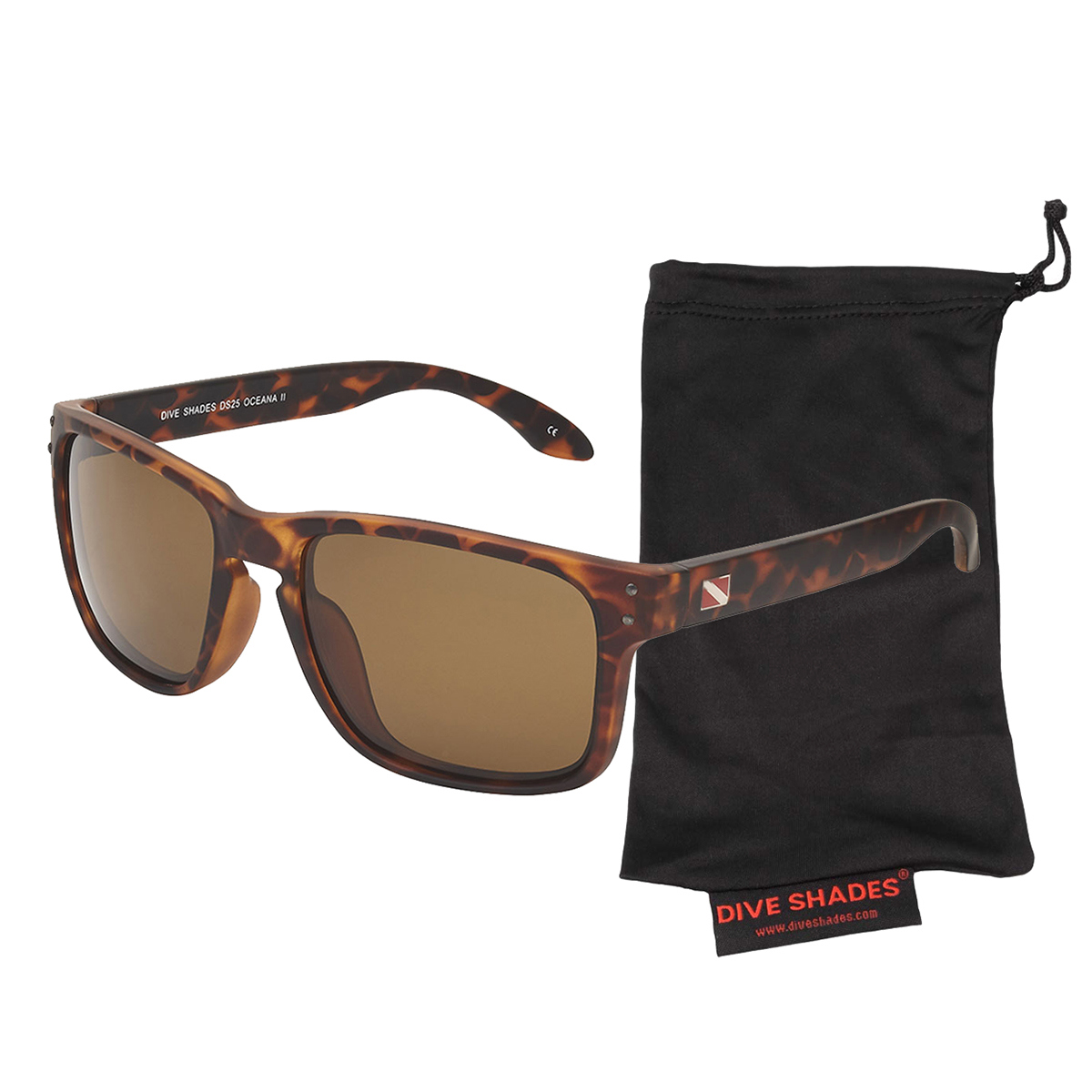 Dive Shades Palau II Polarized Sunglass with Micro-Fiber Case, Matte Demi/B15 Traditional