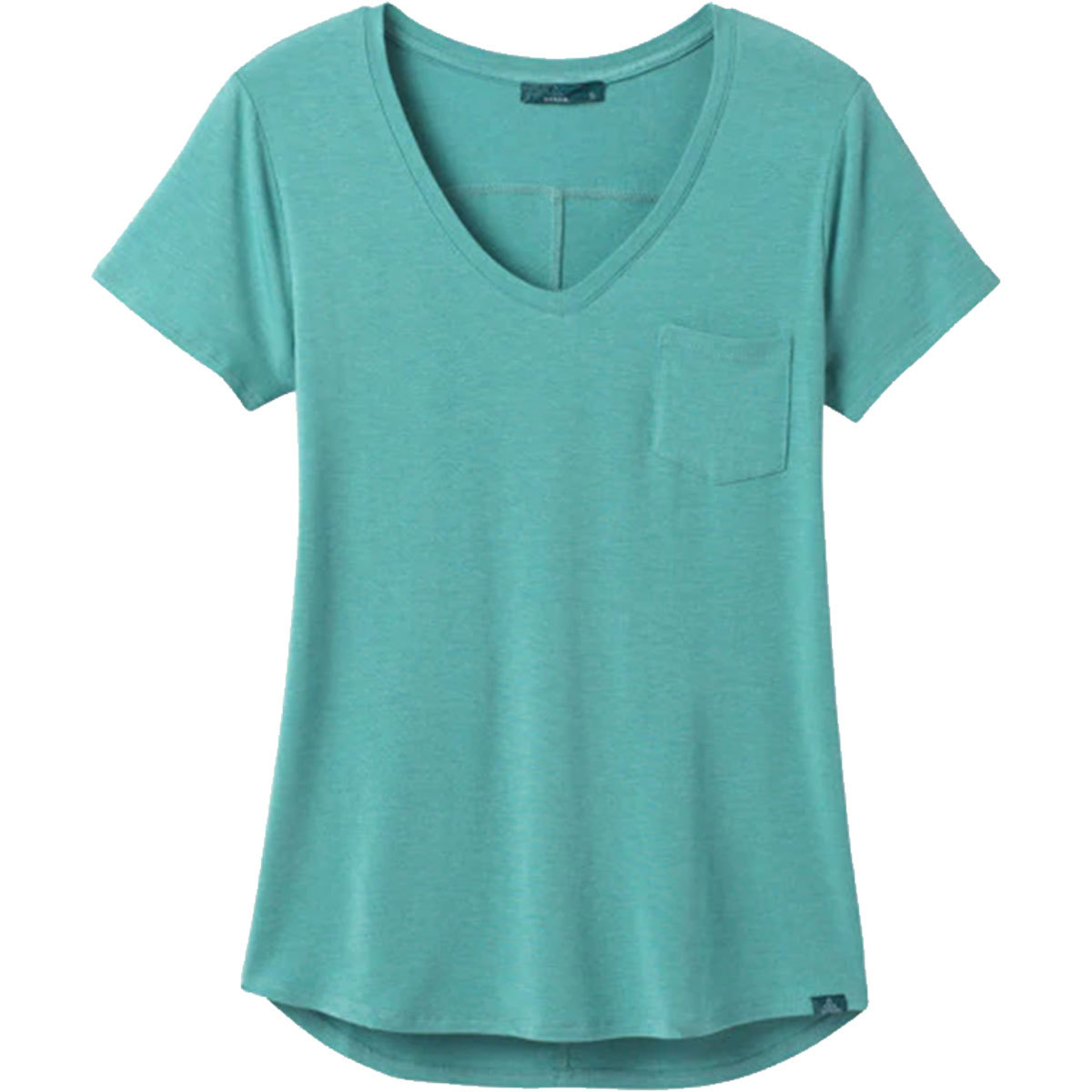 PrAna Foundation Short Sleeve V-Neck for Women Small Azurite Heather product image