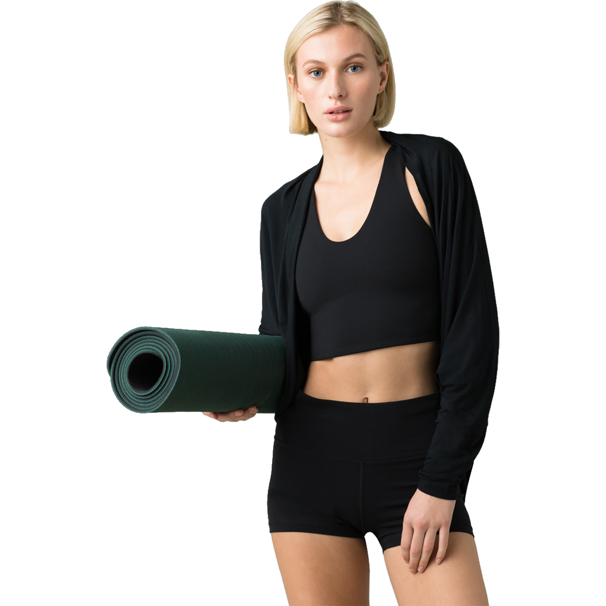 PrAna Foundation Shrug Sweater for Women Black Large product image