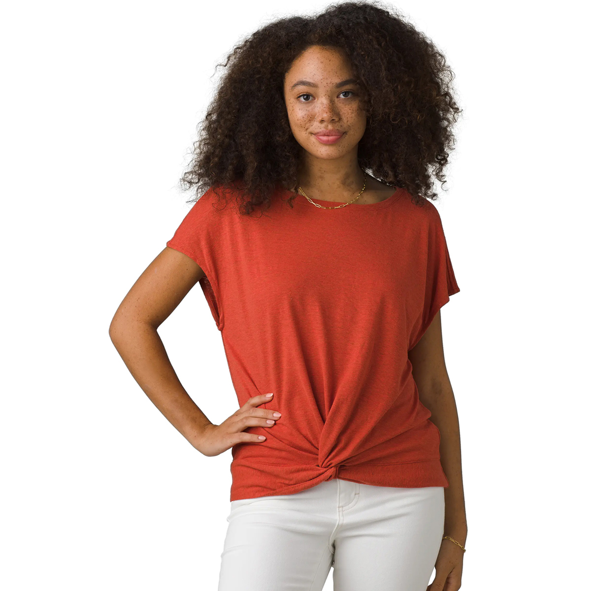 PrAna Pacific Drift Short Sleeve Shirt for Women Small Ginger Flower Heather product image