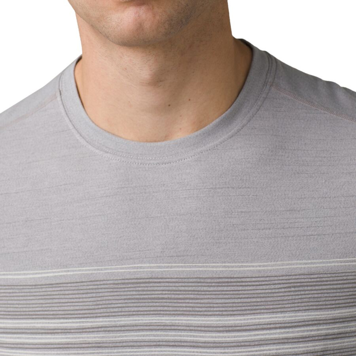 PrAna Prospect Heights Graphic Short Sleeve Shirt for Men XX-Large Grey Stripe product image