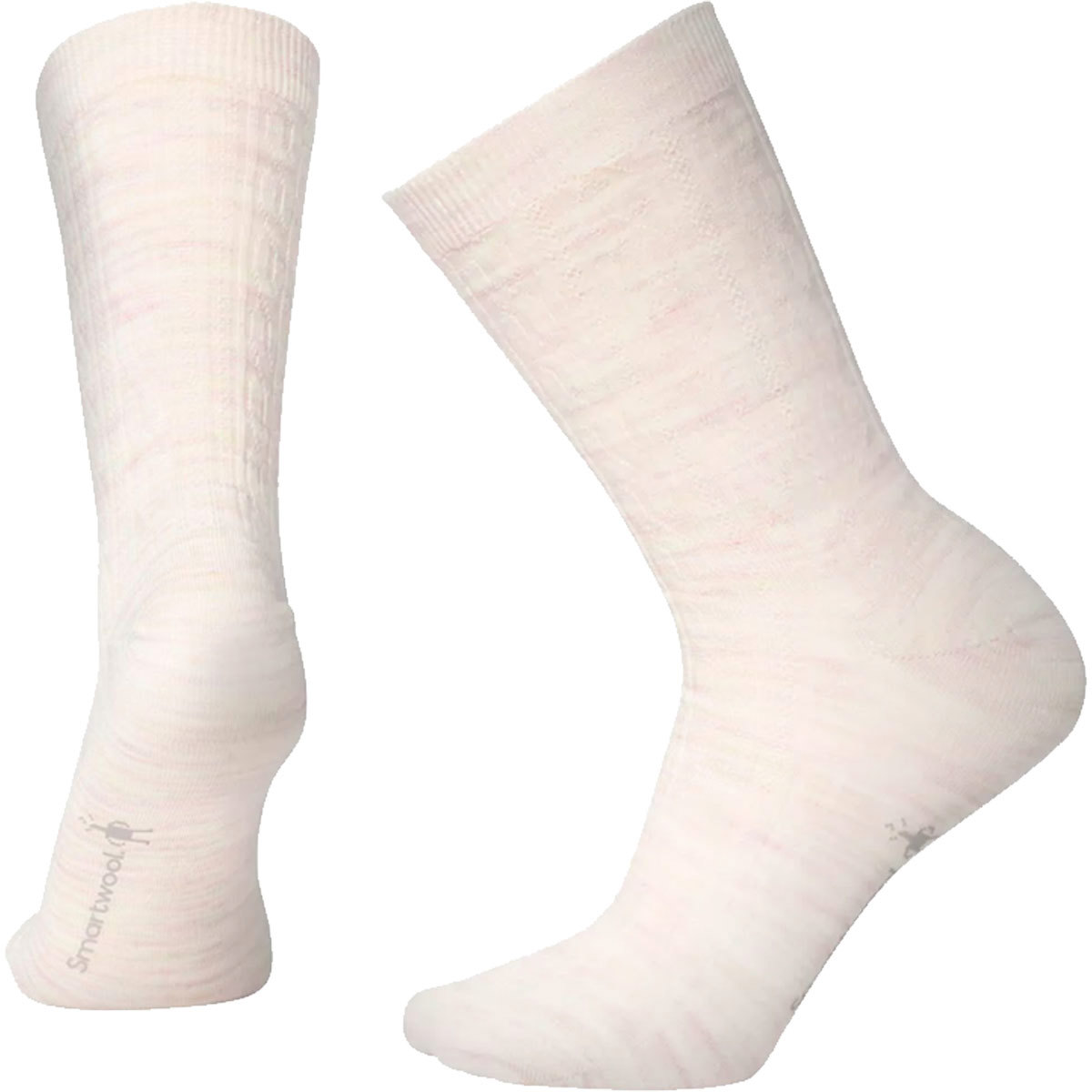 SmartWool Cable II Crew Socks for Women, 2-Pack Medium Moonbeam Heather product image