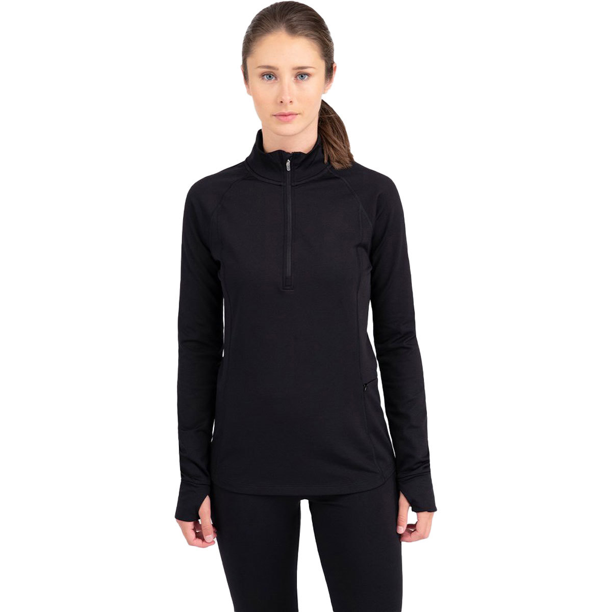 Terramar Below Zero 3.0 Performance Half Zip Crew for Women X-Small Black product image