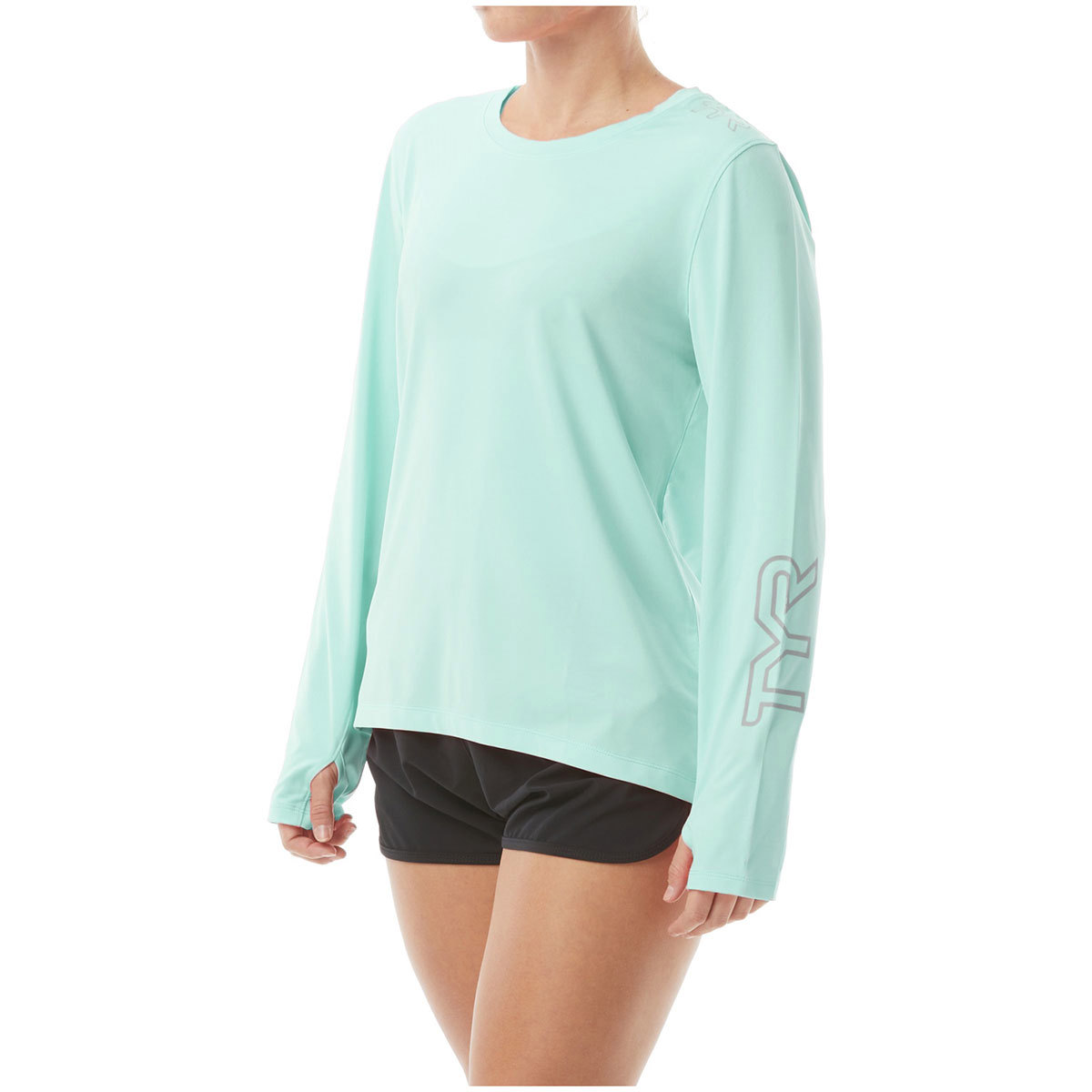 TYR SunDefense Long Sleeve Shirt for Women Small Mint product image
