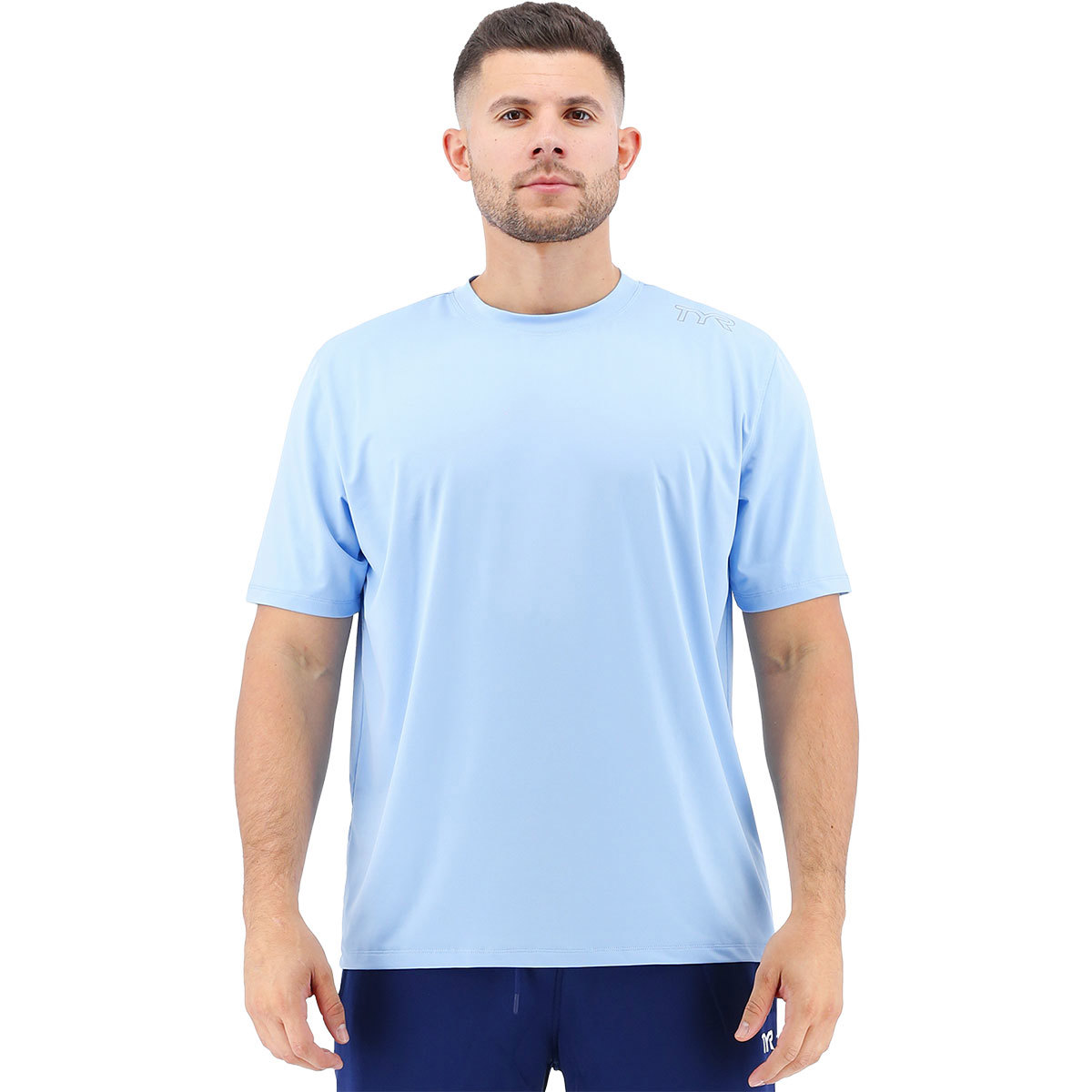 TYR Men's SunDefense Short Sleeve Shirt Sky Blue Large product image
