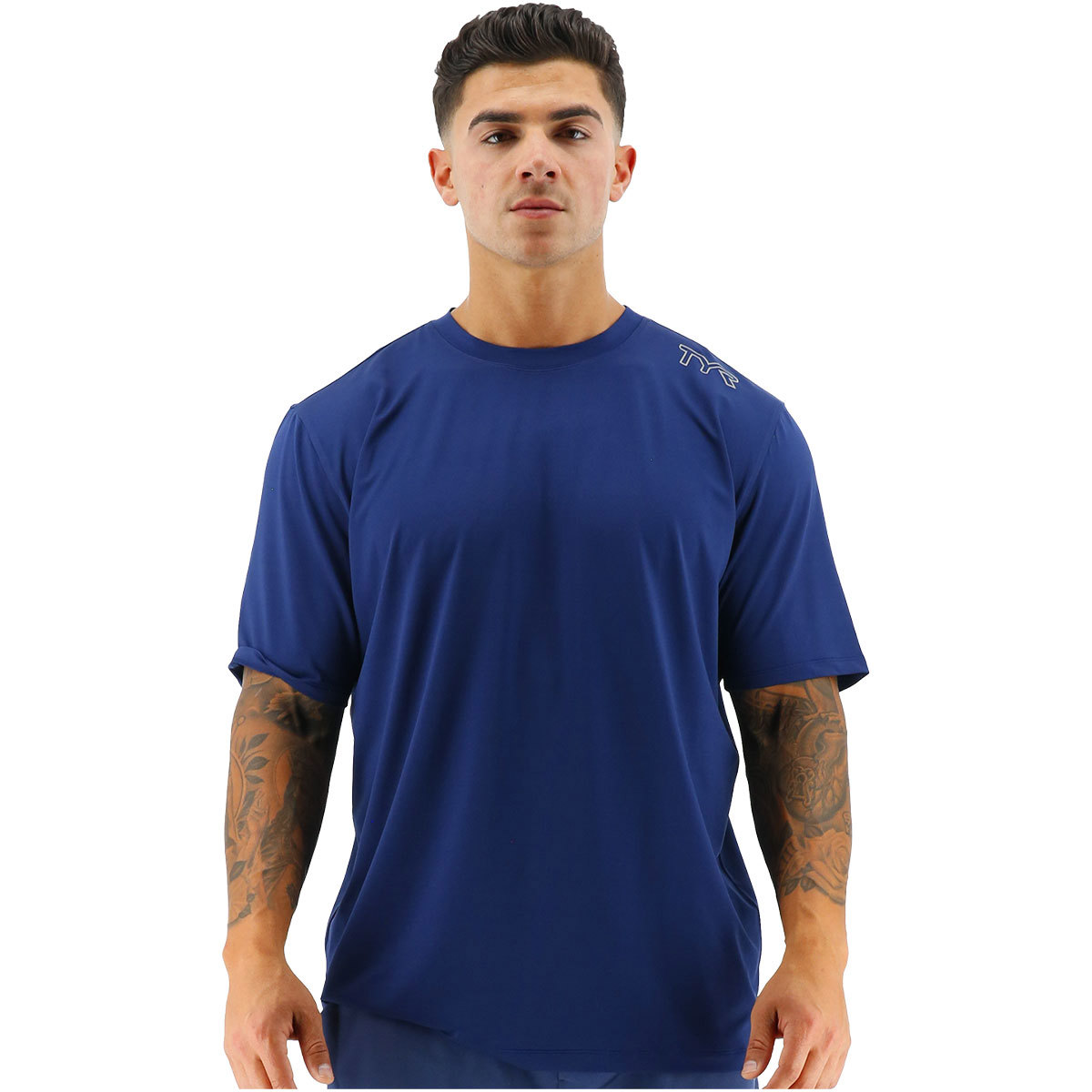 TYR Men's SunDefense Short Sleeve Shirt Navy Medium product image