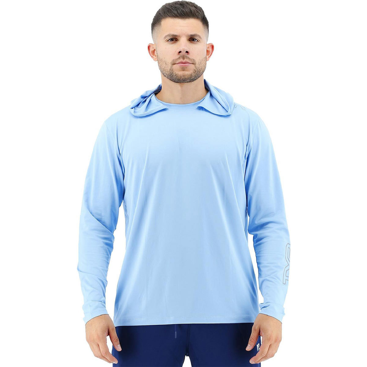 TYR SunDefense Hooded Shirt for Men Sky Blue X-Large product image
