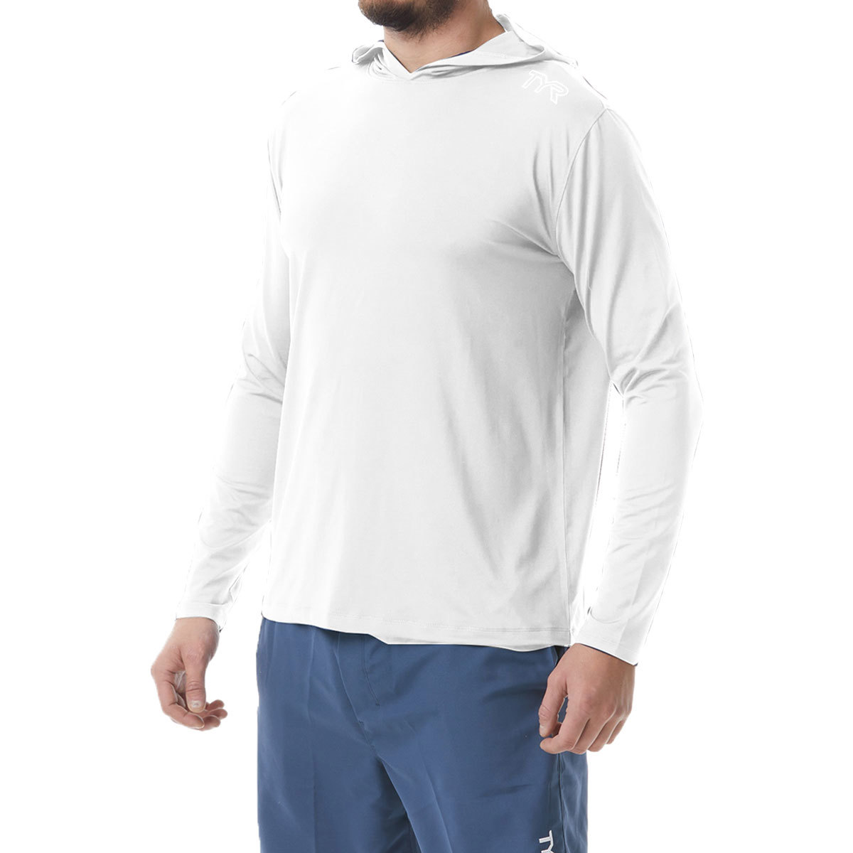 TYR SunDefense Hooded Shirt for Men White X-Large product image