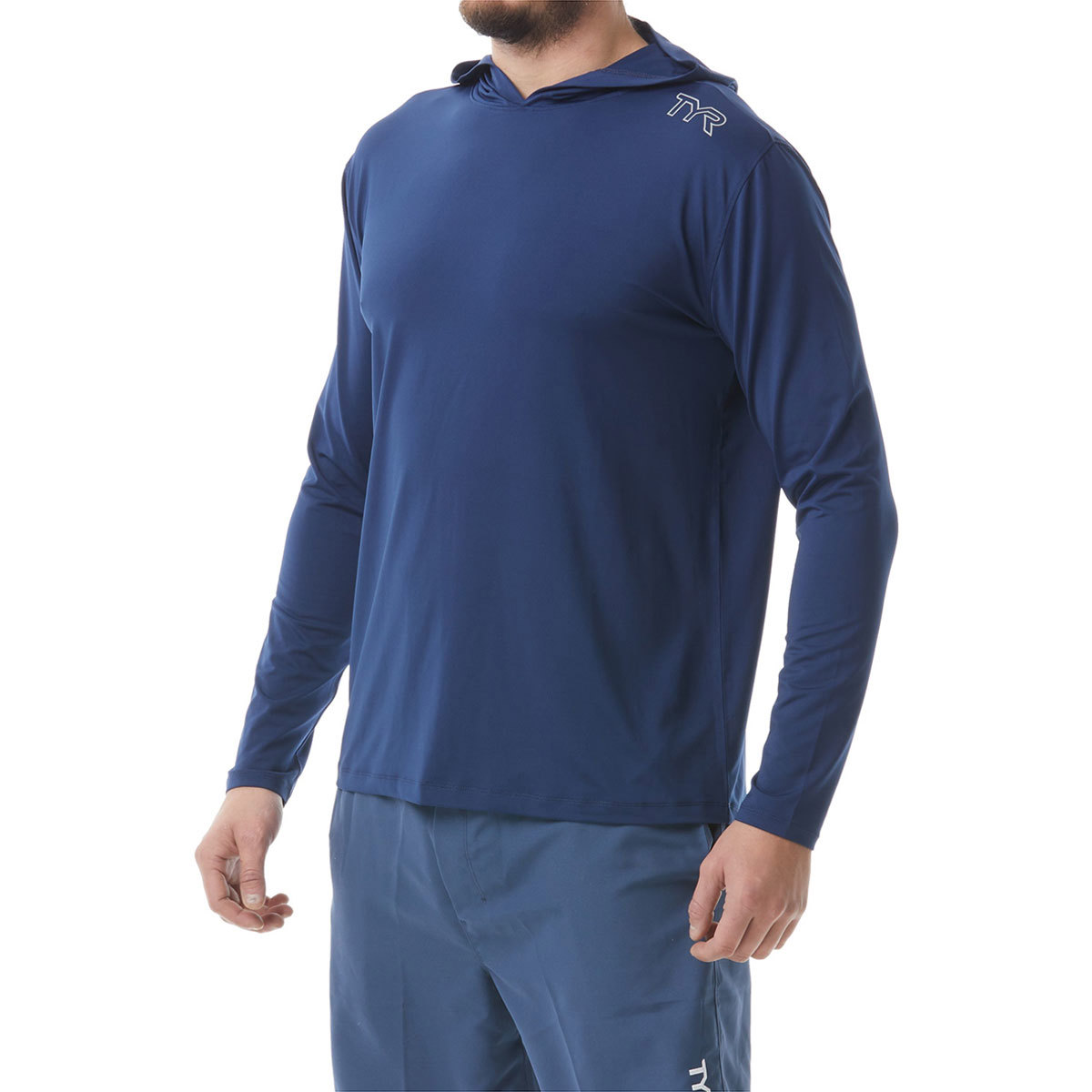 TYR SunDefense Hooded Shirt for Men Navy Medium product image