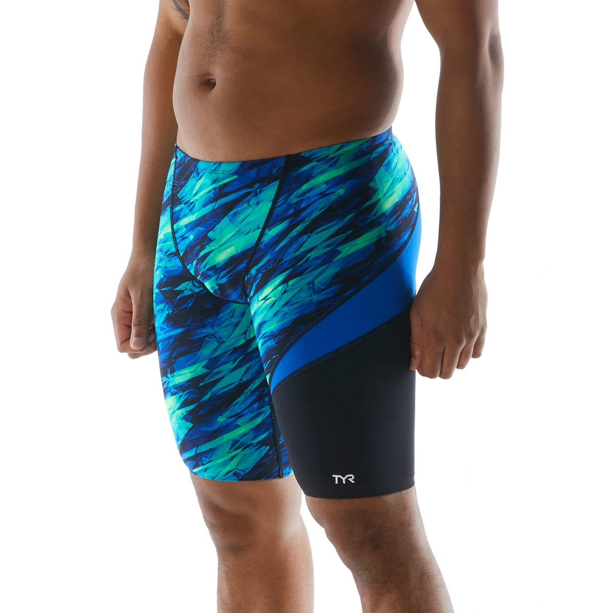 TYR Men's Vitric Wave Jammer Swimsuit Blue/Green 36 product image