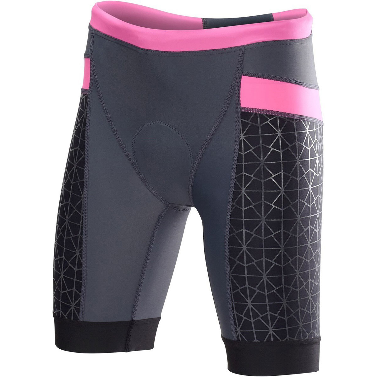 TYR Women's Competitor Tri Short, 8" (20.3cm) X-Small Gray/Pink product image