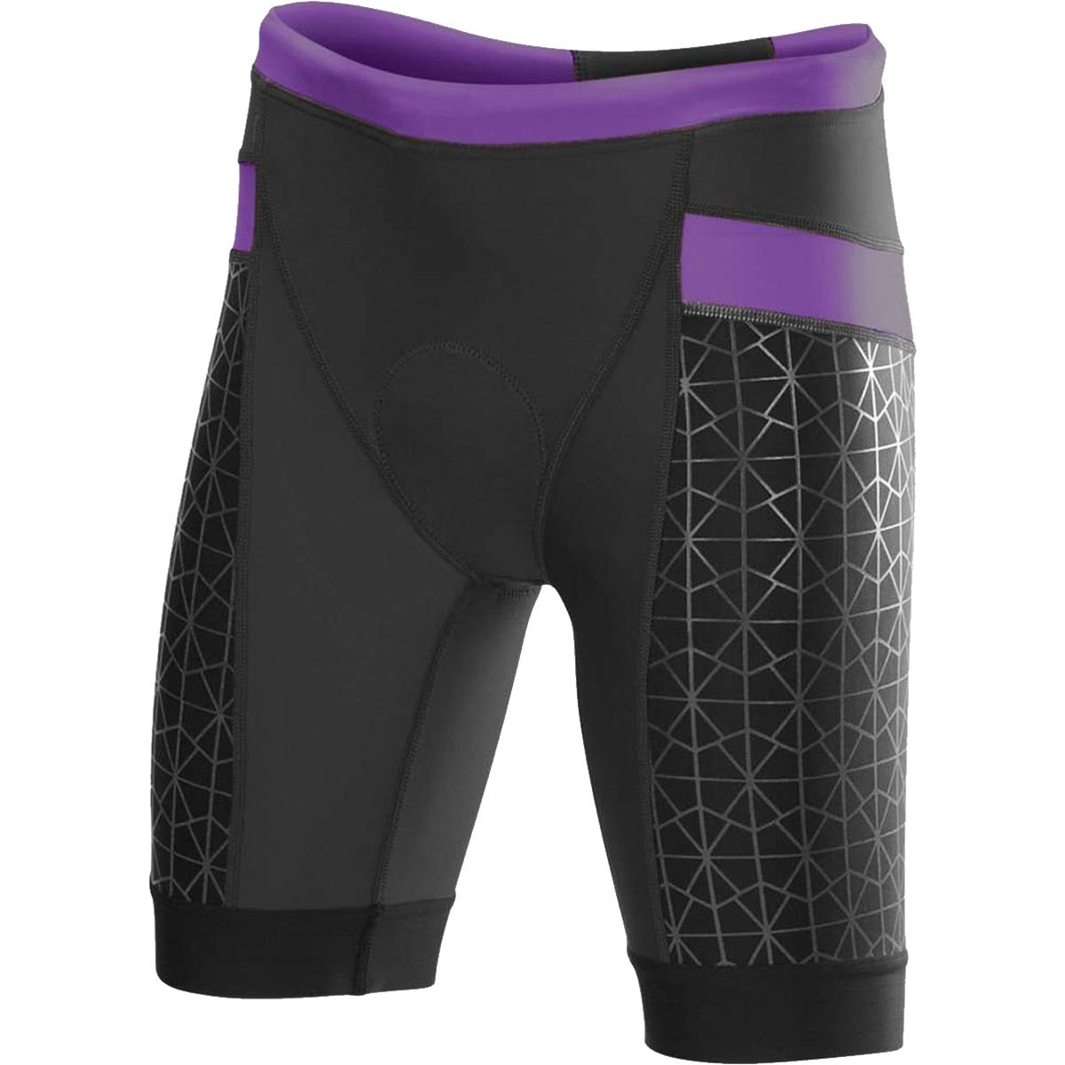 TYR Women's Competitor Tri Short, 8" (20.3cm) X-Small Black/Purple product image